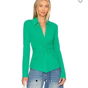 L'Academie Green Long Sleeve Blouse